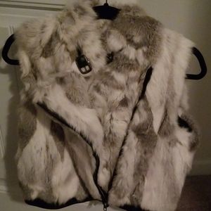 100% rabbit fur jacket vest